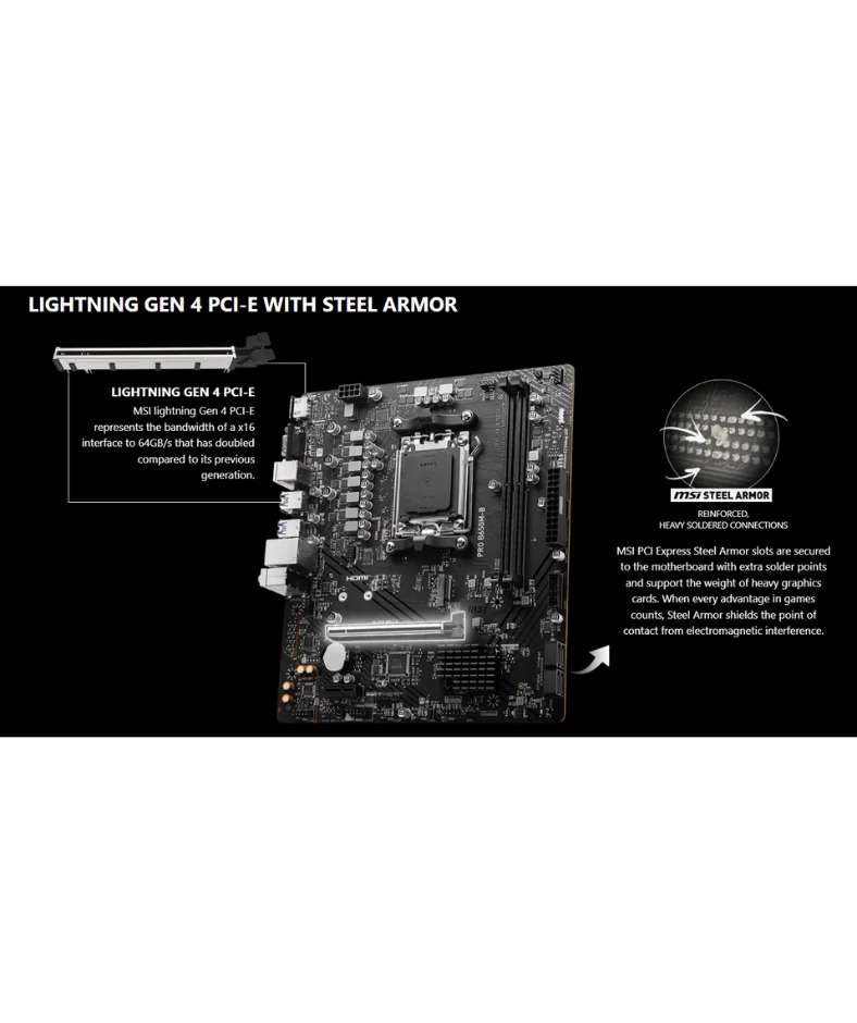 MSI Pro B650M-B 4*DDR5 AM5 Motherboard 911-7E28-005 - Image 5