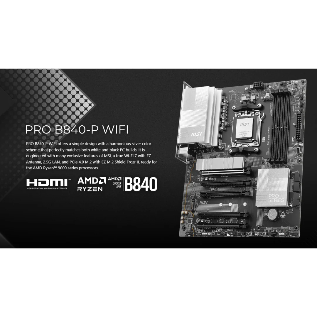 MSI Pro B840-P WiFi DDR5 ATX AM5 Motherboard - Image 4
