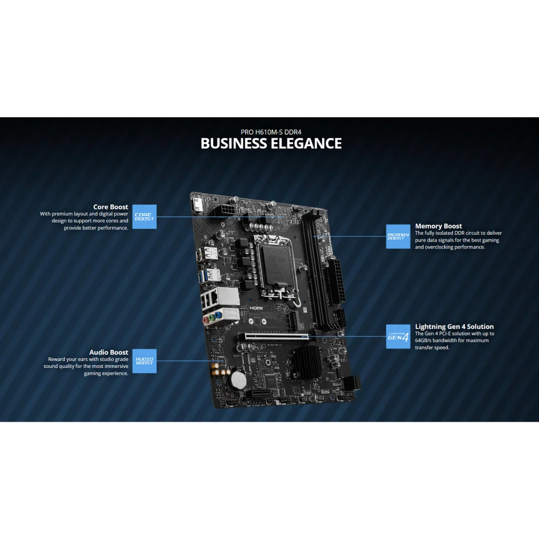 MSI Pro H610M-S DDR4 (LGA 1700) Motherboard - Image 4