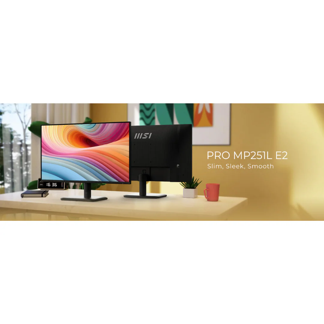 MSI Pro MP251L E2 24.5" IPS 120Hz FHD 1920x1080 1ms (MPRT) / 4ms (GTG) Adaptive-Sync Business Productivity Monitor - Image 4
