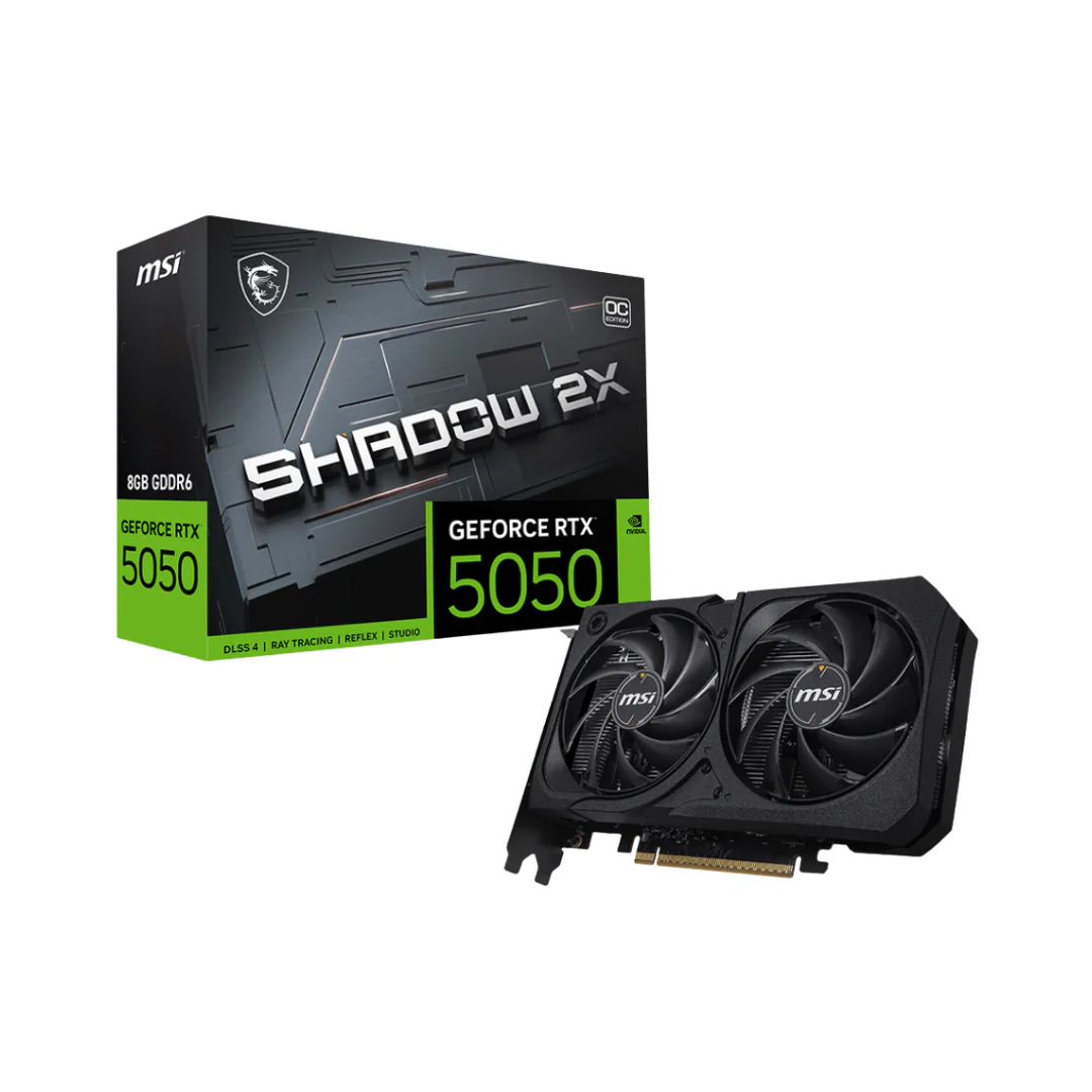 MSI RTX 5050 Shadow 2X OC 8GB GDDR6 Black Dual Fan Graphics Card