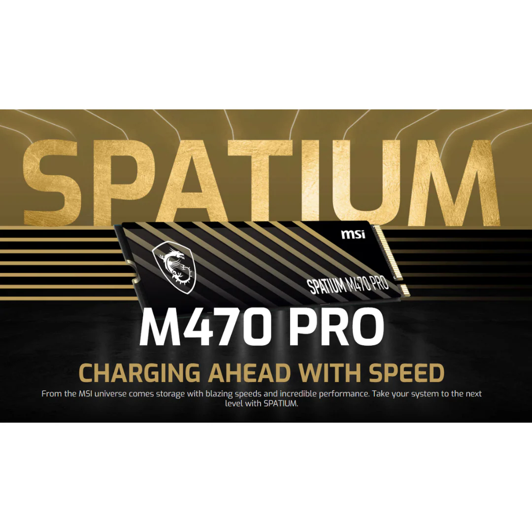 MSI Spatium M470 Pro 1TB M.2 PCIe4.0 NVMe 3D NAND Flash Solid State Drive - Image 4