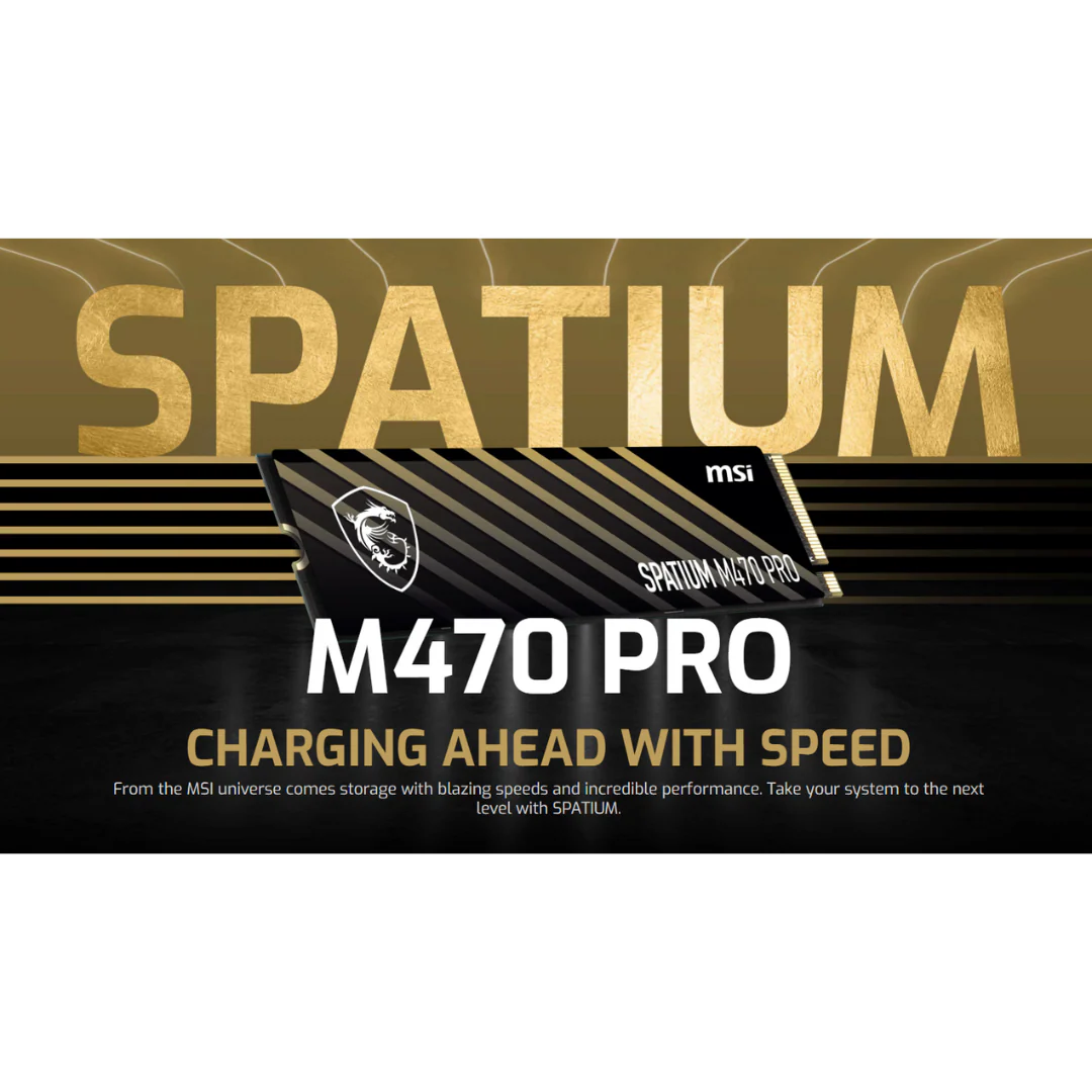 MSI Spatium M470 Pro 2TB M.2 PCIe4.0 NVMe 3D NAND Flash Solid State Drive - Image 4