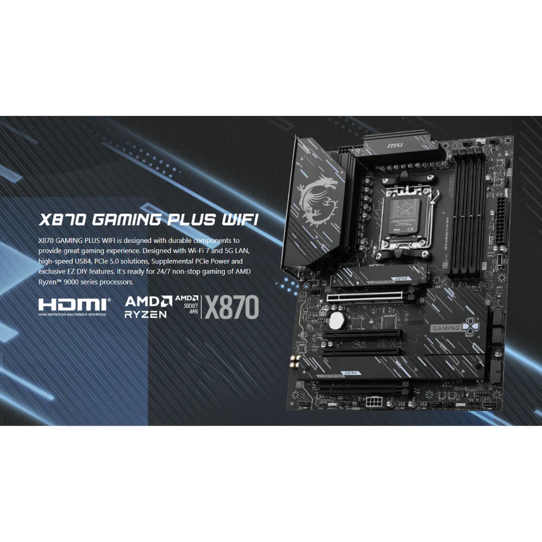 MSI X870 Gaming Plus WiFi DDR5 ATX AM5 Motherboard - Image 4