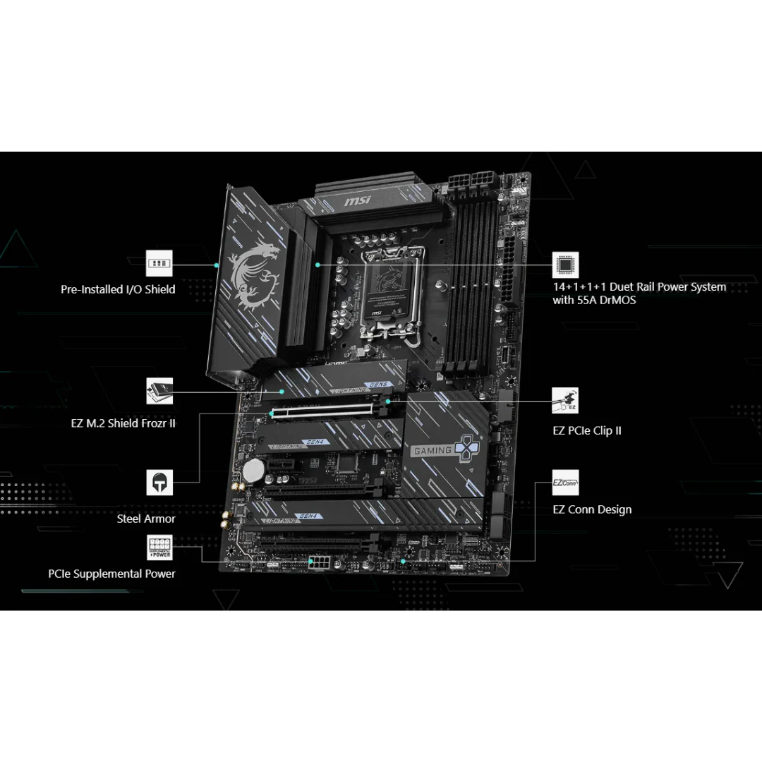 MSI Z890 Gaming Plus WiFi 4*D5 ATX LGA1851 Motherboard - Image 4