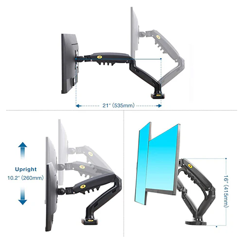 North Bayou F160 Dual Deskmount 17-27" (75x100) 2-9kg ( No Box )