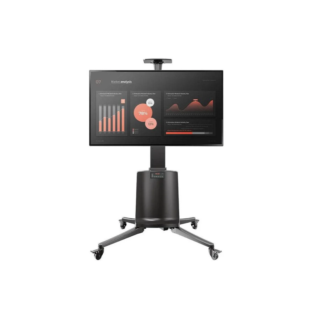 North Bayou TW85 Motorized Lift Screen Heavy Duty TV Mount Cart 55-85" Black - Image 2