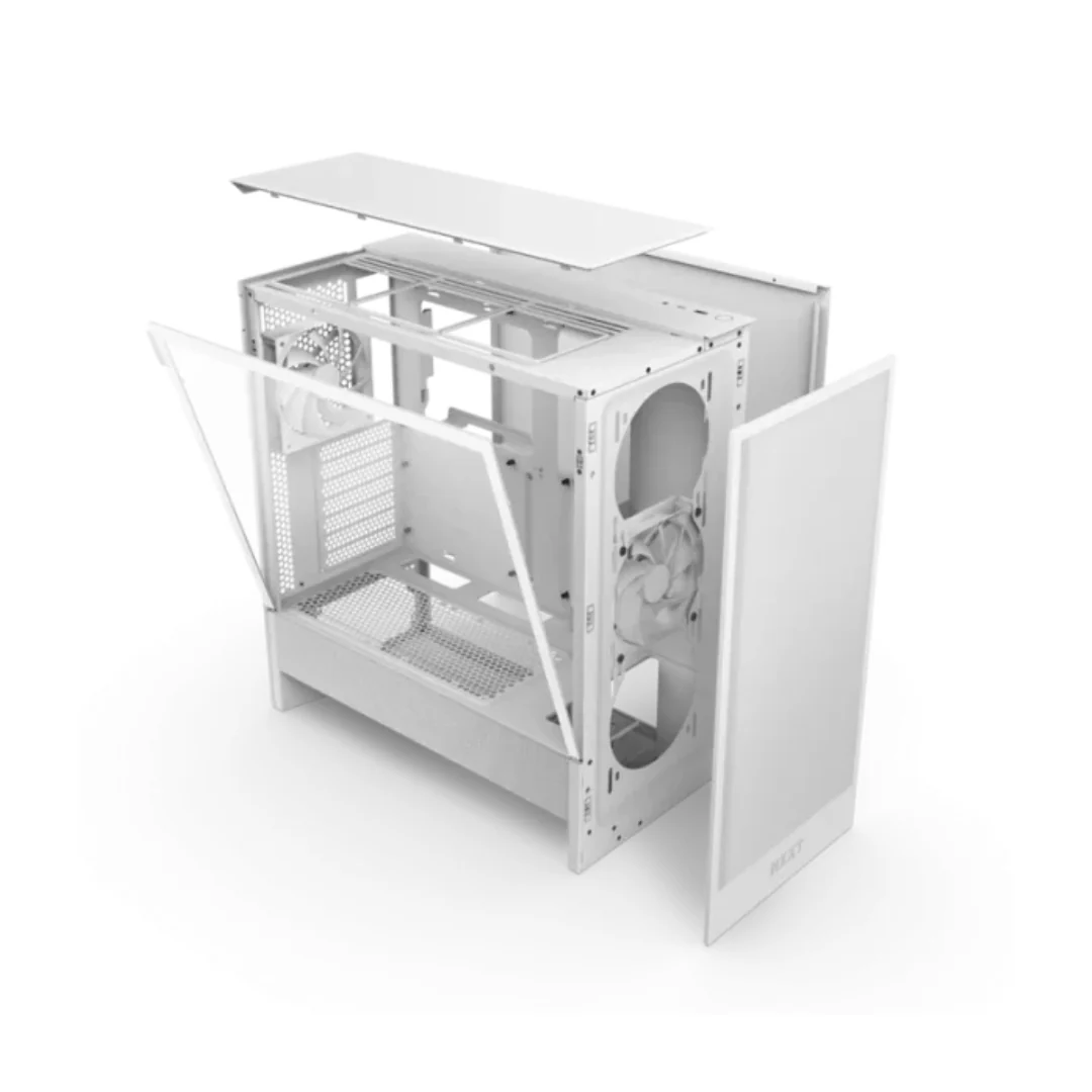 NZXT H5 Flow (2024) Compact ATX Mid-Tower Airflow Case with RGB Fans CC-H52FW-01 - Image 4