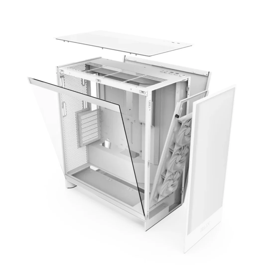 NZXT H7 Flow TG Mesh 2024 ATX White Case CM-H72FW-01 - Image 3