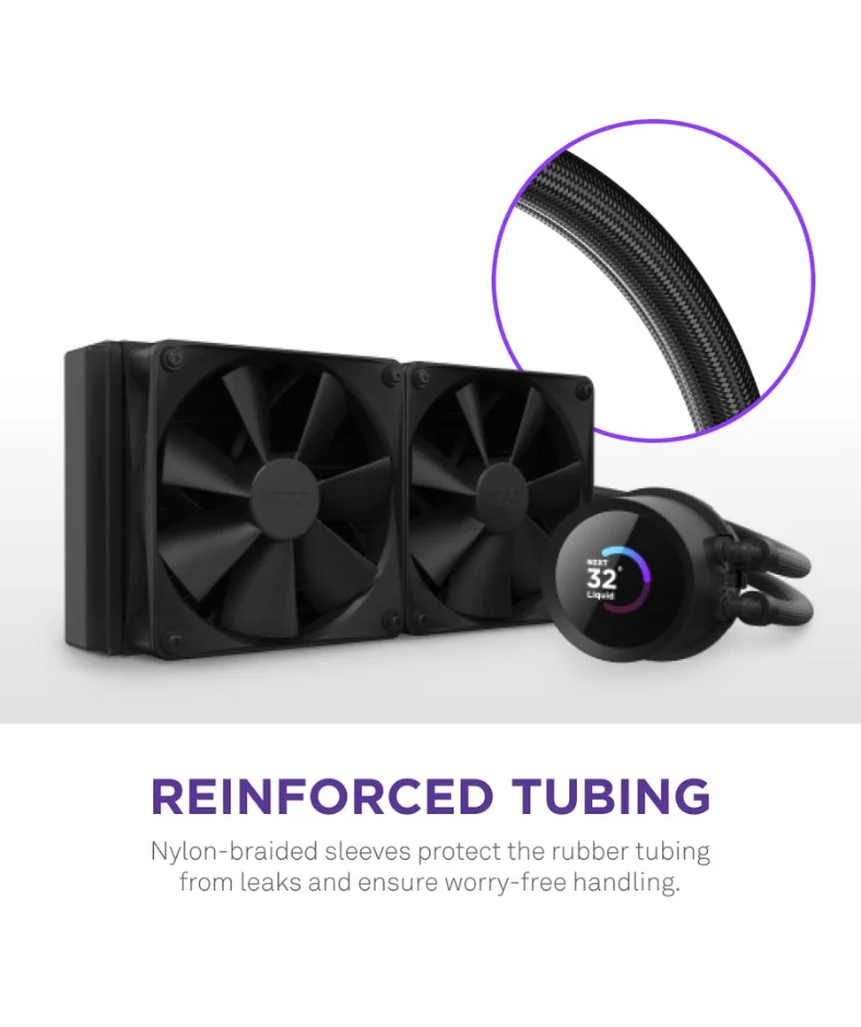 NZXT Kraken 240 Black w/ Monitoring LCD Liquid Cooler RL-KN240-B1 - Image 3