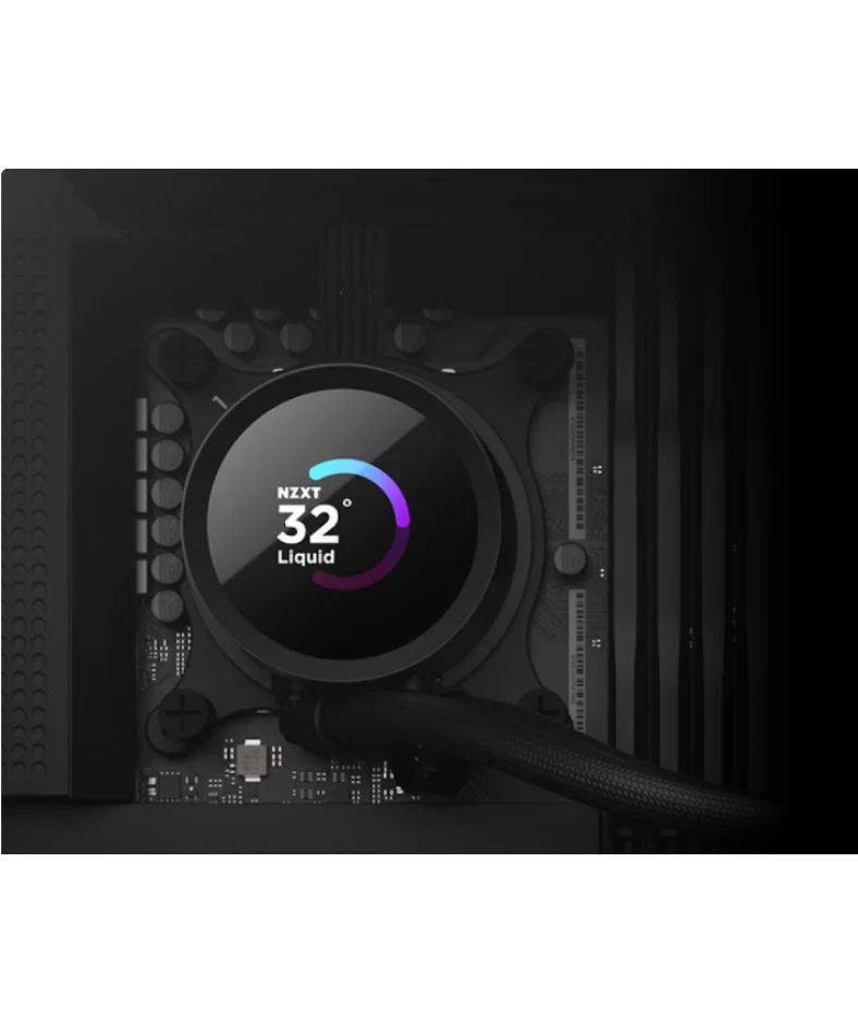 NZXT Kraken 240 Black w/ Monitoring LCD Liquid Cooler RL-KN240-B1 - Image 4