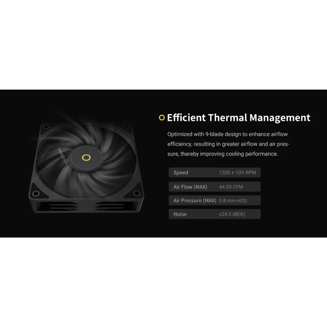 Ocypus Gamma F12 1 pack 120mm aux Fan GAMMA-F12-BK1NN00X-GL / GAMMA-F12-WH1NN00X-GL - Image 4
