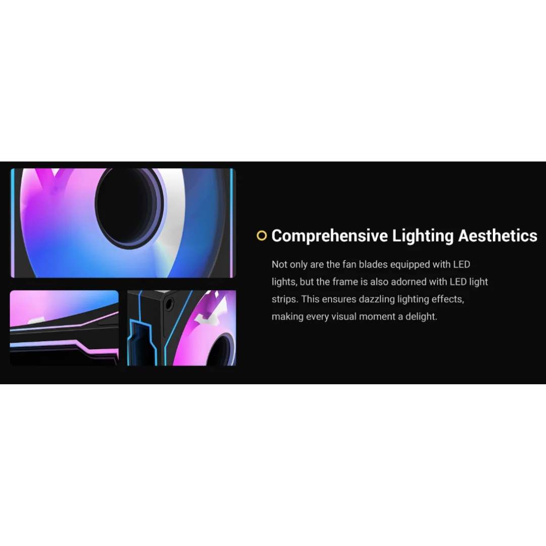 Ocypus Gamma F12 aRGB 1 pack 120mm aux Fan GAMMA-F12-BK1AM00X-GL/GAMMA-F12-WH1AM00X-GL - Image 4