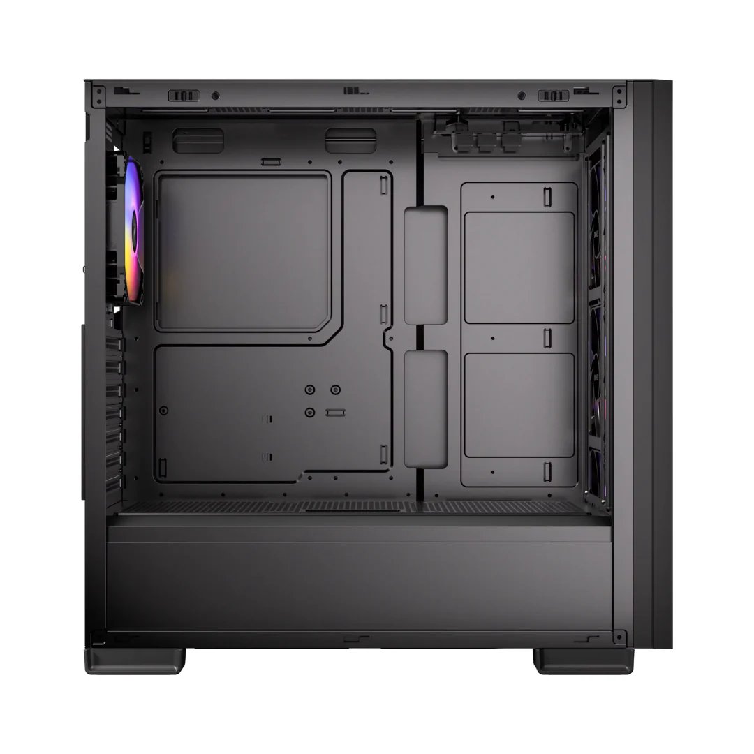 Okinos 612 ARGB Mid-Tower ATX TG Gaming PC Case w/ 4x120MM ARGB Fans - Image 3