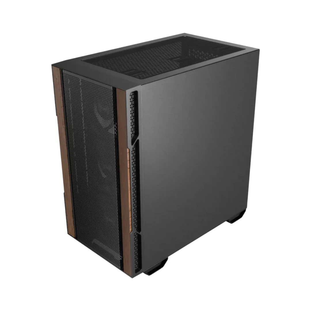 Okinos Cypress 3 Wood Mini-Tower mATX TG Black Gaming PC Case w/ 4x120mm PWM Fans - Image 3