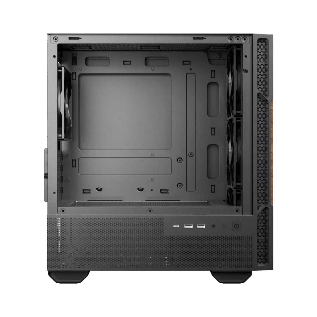 Okinos Cypress 3 Wood Mini-Tower mATX TG Black Gaming PC Case w/ 4x120mm PWM Fans - Image 4