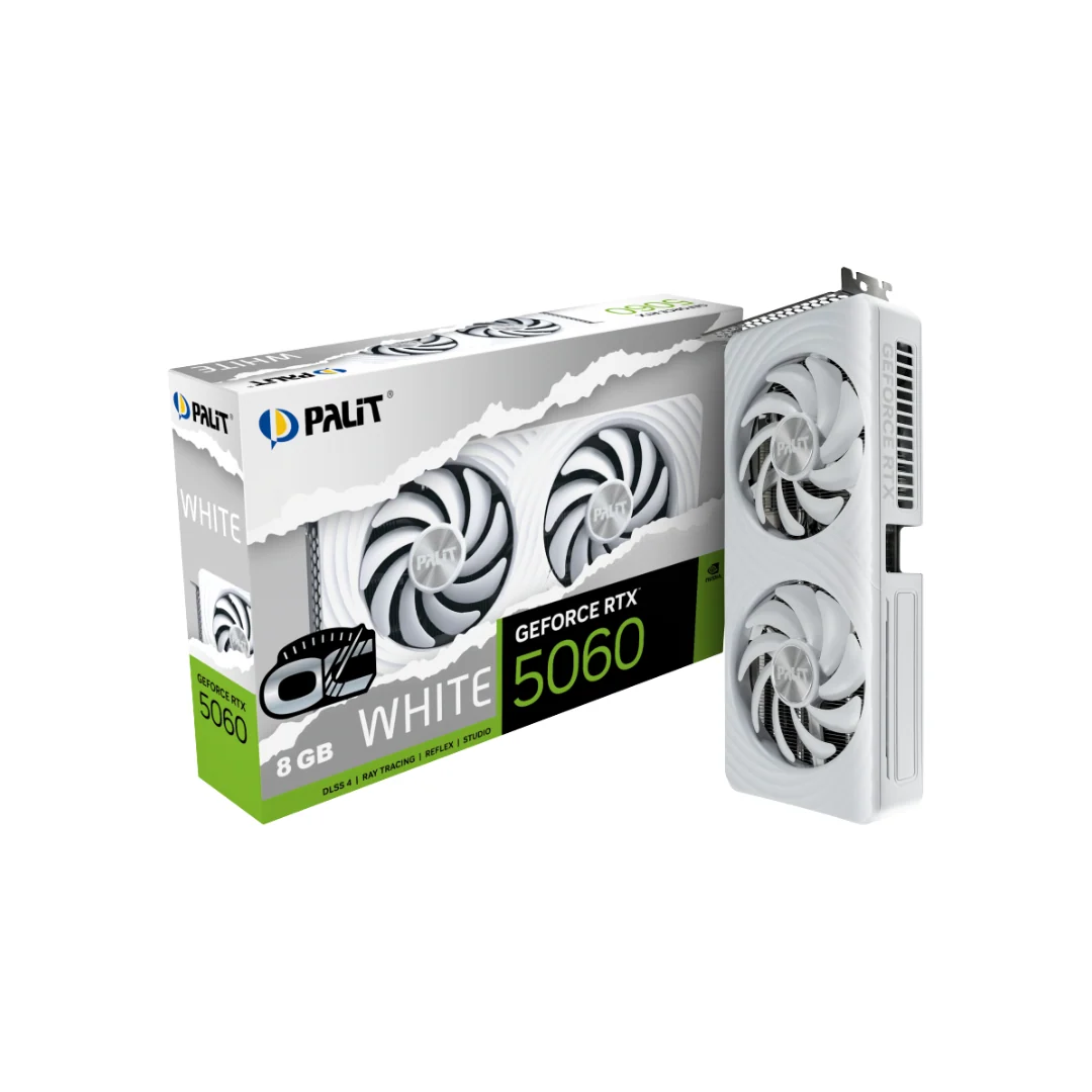 Palit RTX 5060 White OC 8GB GDDR7 Graphics Card NE75060U19P1-GB2063M