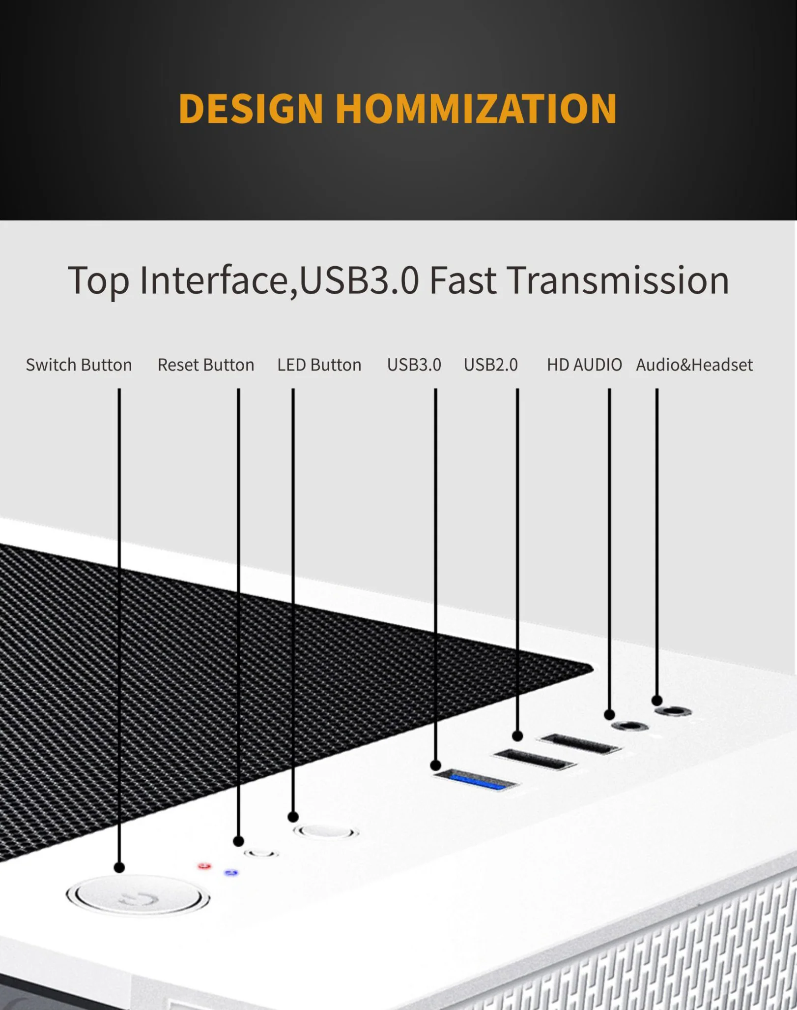 PCcooler GAME 6 White mATX TG MESH Mid Tower Case (with 4*120mm FX-120 3 DYNAMIC COLOR 120mm Fan) - Image 4