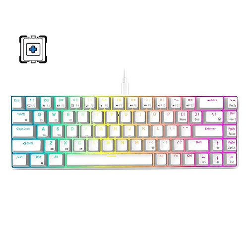 Royal Kludge G68 Tri-Mode RGB 68-Keys White [Switch: Red | Blue | Brown] Hot-Swappable Mechanical Keyboard - Image 2