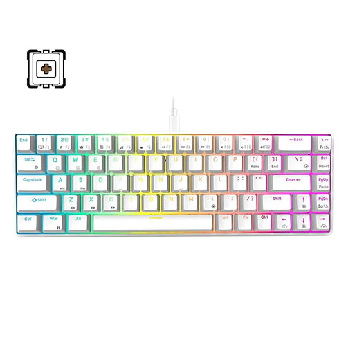 Royal Kludge G68 Tri-Mode RGB 68-Keys White [Switch: Red | Blue | Brown] Hot-Swappable Mechanical Keyboard - Image 3