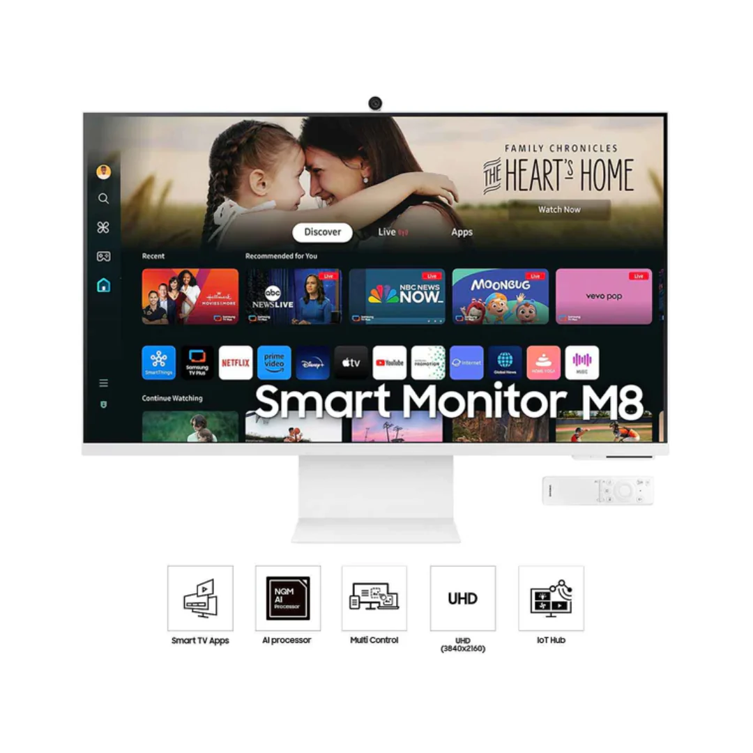 Samsung LS32DM801UEXXP 32" VA 60Hz 4K 3840x2160 4ms GTG HDR10 Smart Monitor w/ 4K AI Upscaling - Image 2