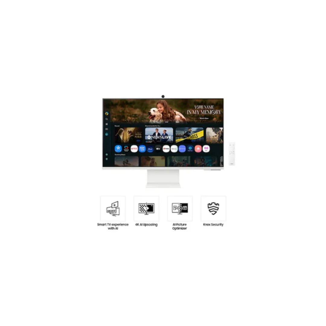 Samsung M8 M80F LS32FM803UEXXP 32" VA 60Hz 4K 3840*2160 4ms GTG Vision AI Smart Monitor with Tilt, Pivot & Height Adjustment (White) - Image 4