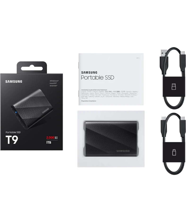 Samsung T9 Portable 1TB SSD Black USB 3.2 Gen 2X2 Read/Write Speeds of up to 2,000 MB/S MU-PG1T0B/WW - Image 3