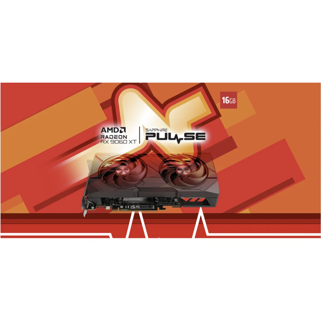 Sapphire PULSE AMD Radeon RX 9060 XT Gaming OC 16GB DUAL HDMI / DP LITE SPR-11350-03-20G Graphics Card - Image 4