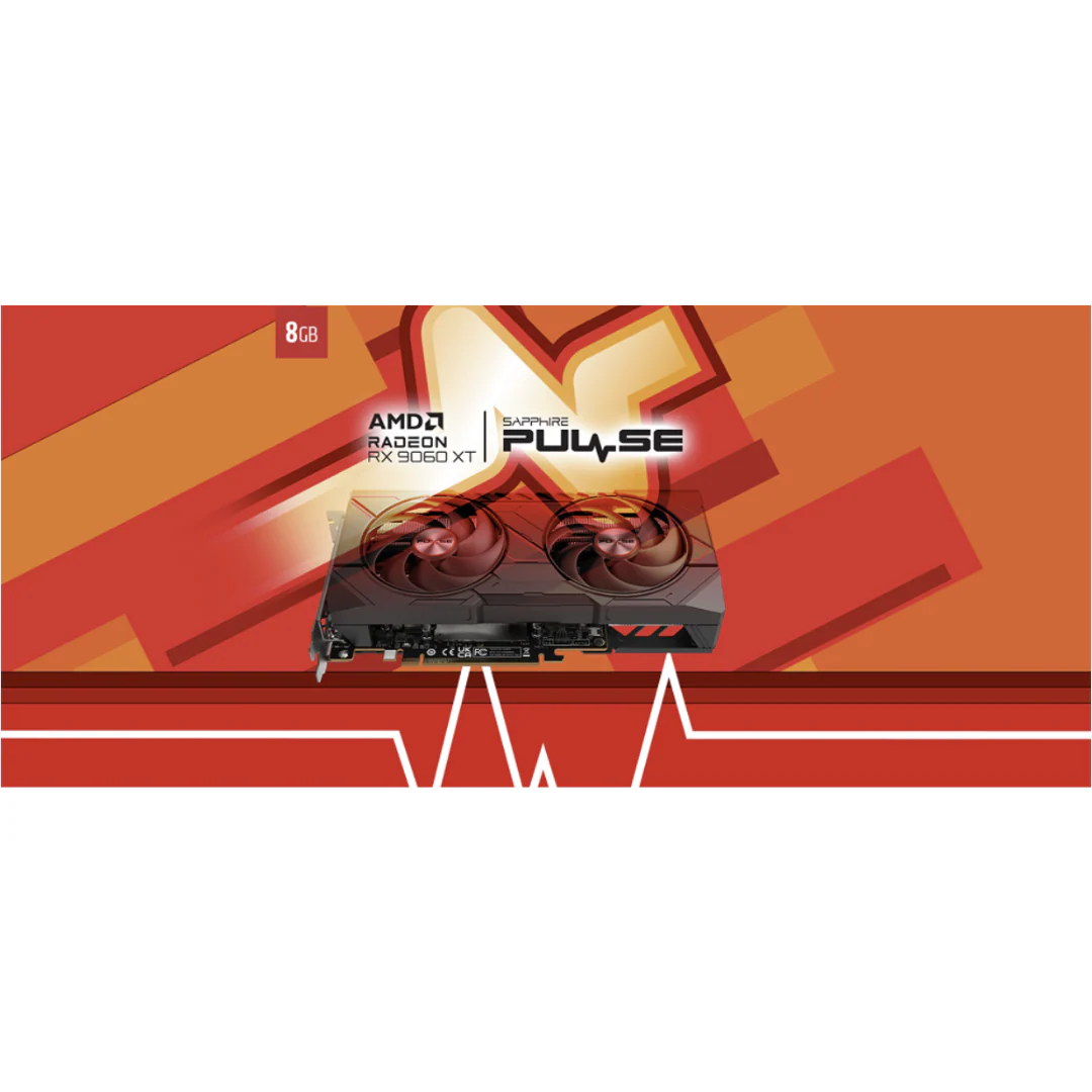 Sapphire PULSE AMD Radeon RX 9060 XT Gaming OC 8GB DUAL HDMI / DP LITE SPR-11350-04-20G Graphics Card - Image 4