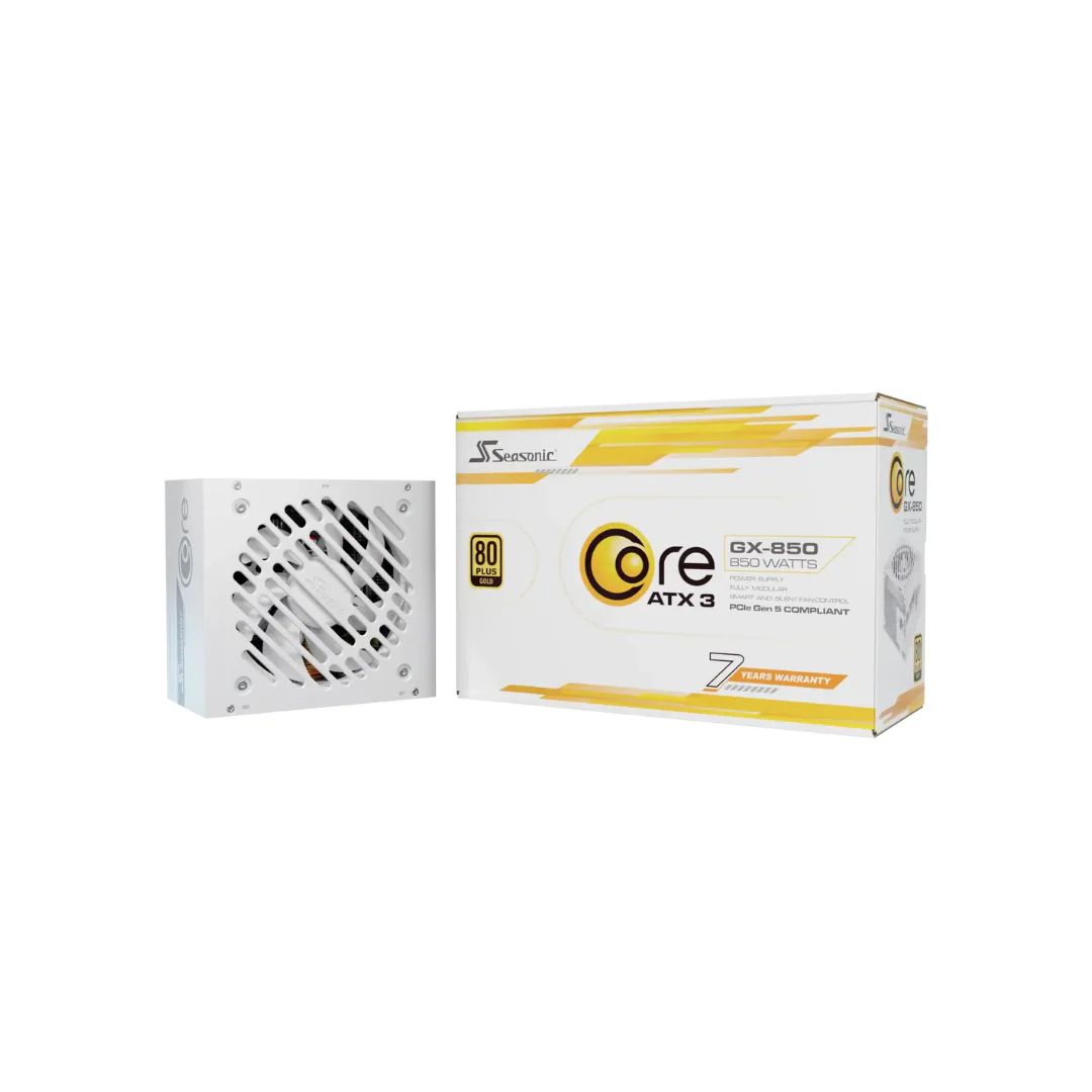 Seasonic Core GX850 GOLD 850watts WHITE ATX 3.1 80+ Full Modular Power Supply SRP-CGX851-A5A32SF WHITE
