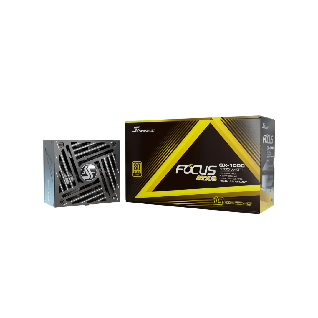 Seasonic Focus GX-1000 GOLD 1000W ATX 3.1  PCIe5 80+ Fully Modular Power Supply SRP-FGX102-A5A32SF