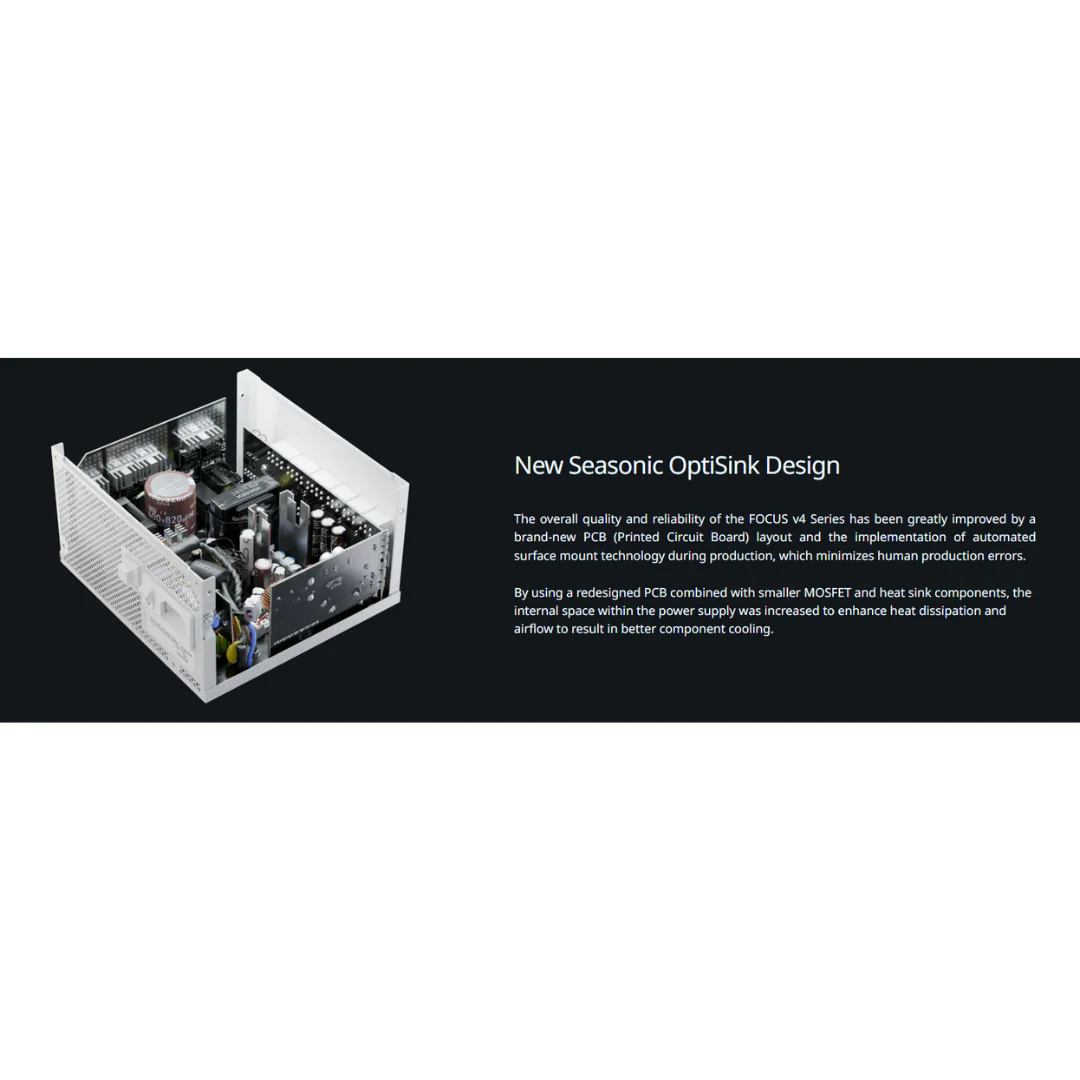 Seasonic Focus GX-750 V4 White 750W ATX3.0 80+ GOLD Full Modular PSU SRP-FGX751 WHITE - Image 4