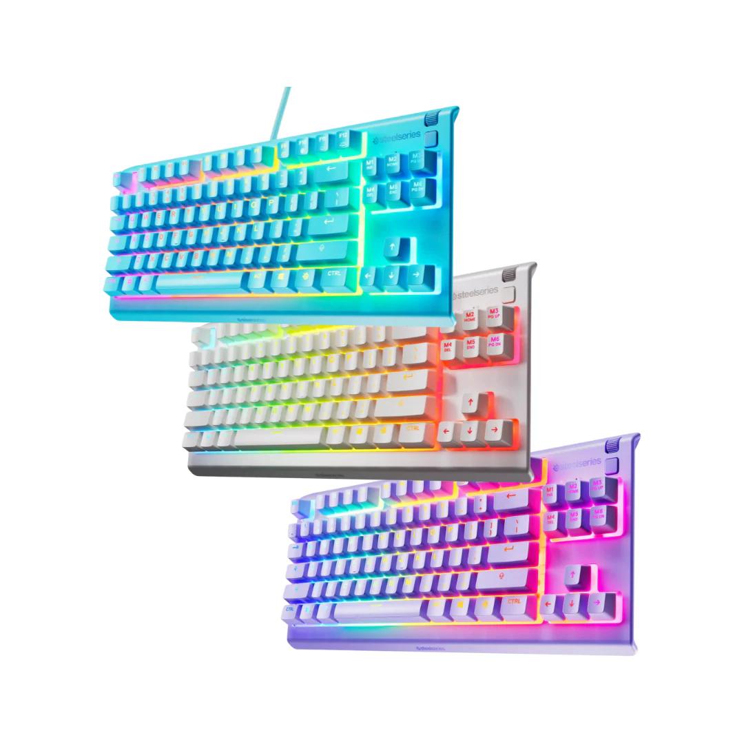 SteelSeries Apex 3 TKL RGB Water & Dust Resistant Whisper Quiet Switches Gaming Keyboard (Aqua 64933 | White 64819 | Lavender 64940) - Image 4