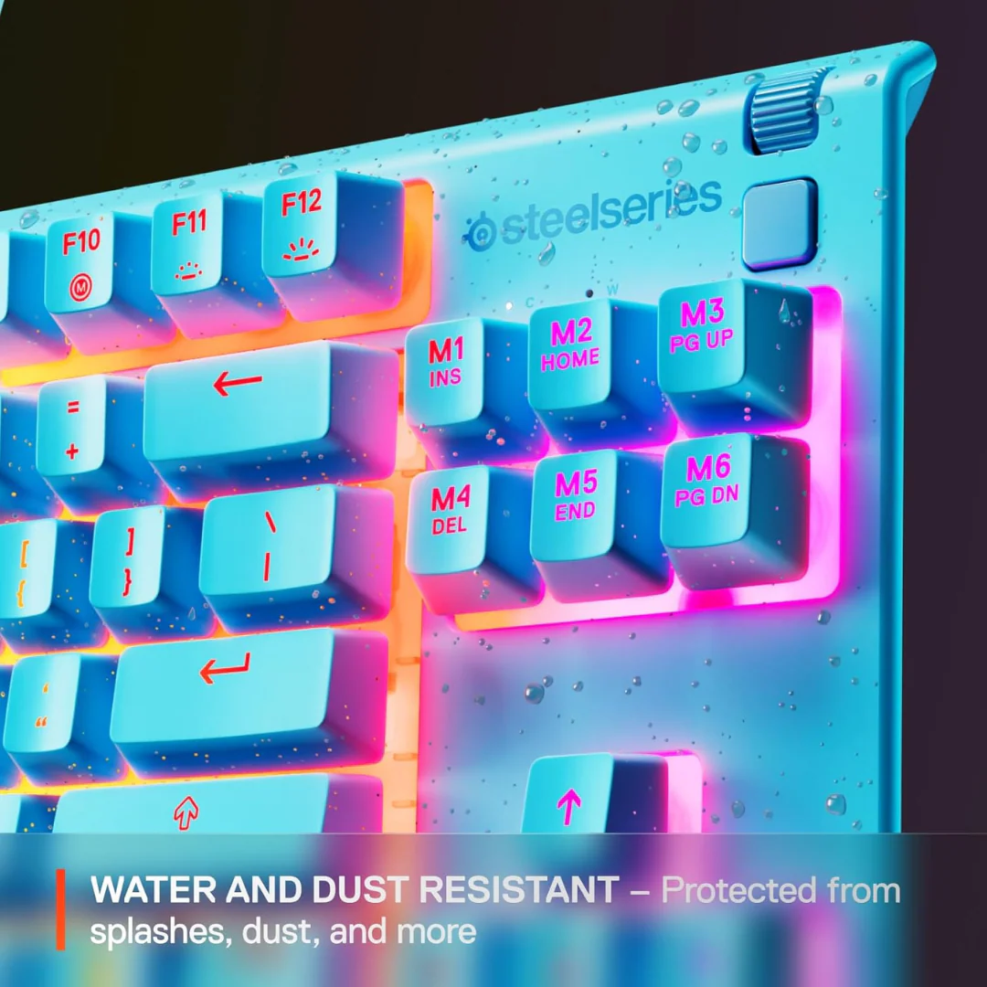 SteelSeries Apex 3 TKL RGB Water & Dust Resistant Whisper Quiet Switches Gaming Keyboard (Aqua 64933 | White 64819 | Lavender 64940) - Image 5