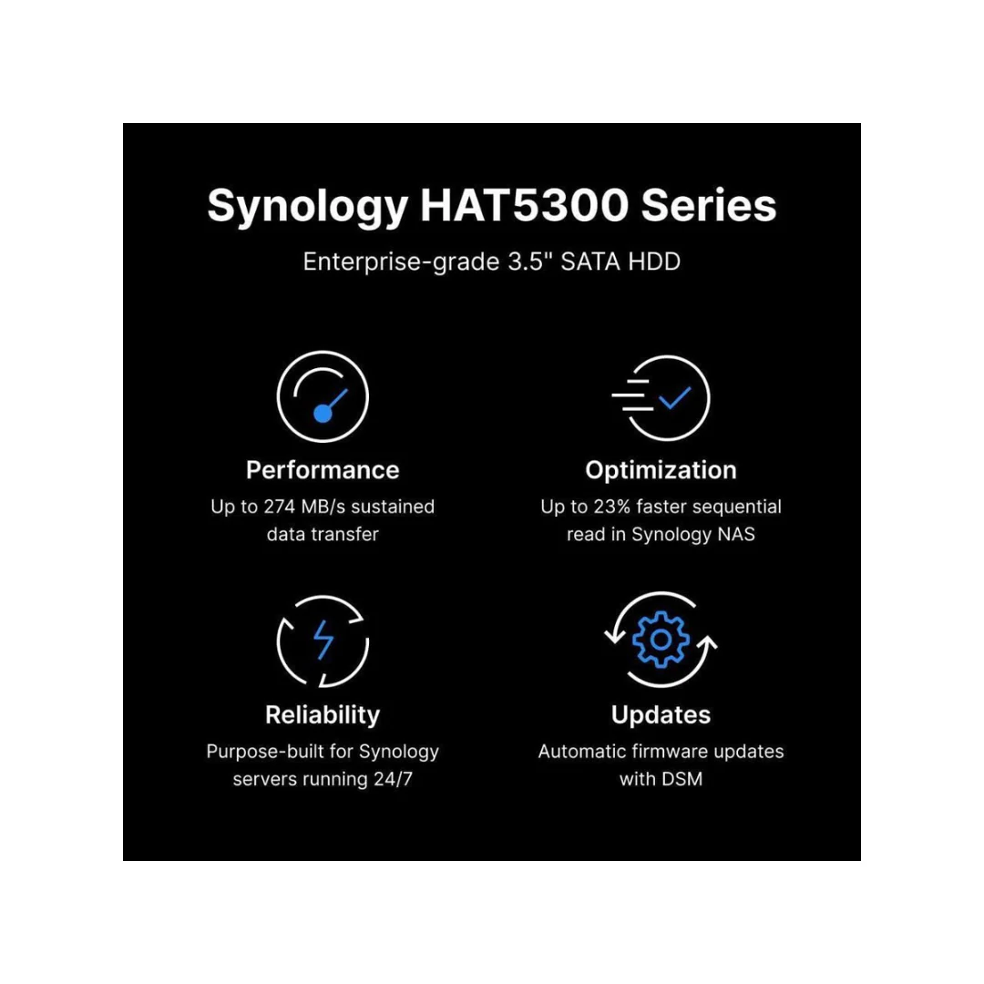 Synology Enterprise 16TB  7200rpm 3.5" SATAIII HAT5300-16T Hard Drive - Image 3