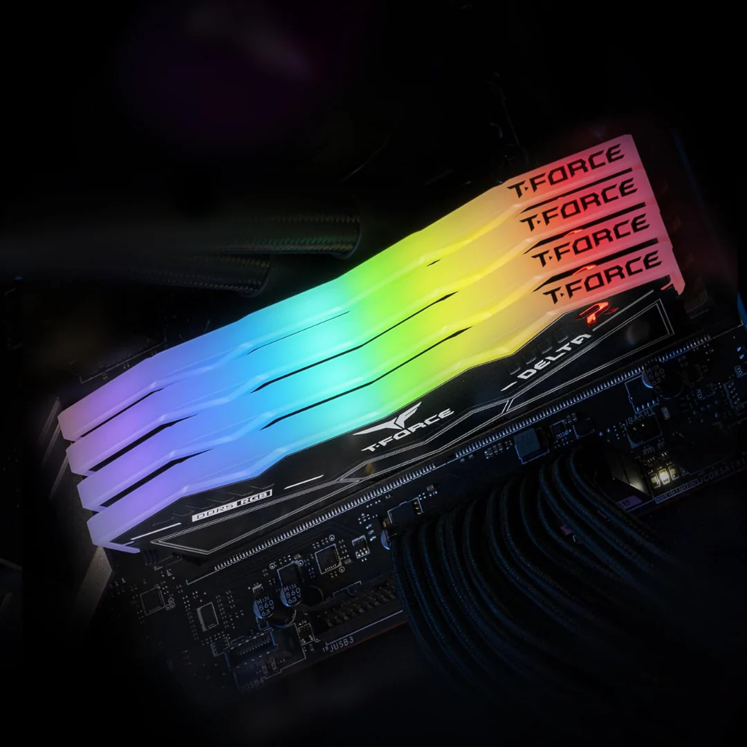 T-Force Delta RGB 32G Dual Black DDR5 6000MT/s Desktop Memory FF3D532G6000HC38GDC01 - Image 3