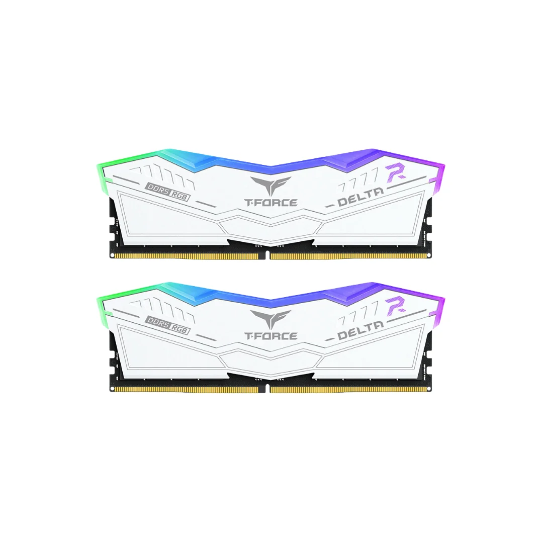 T-Force Delta RGB 32GB (2x16GB) White DDR5 5600MT/s CL36 Desktop Memory FF4D532G5600HC36BDC01