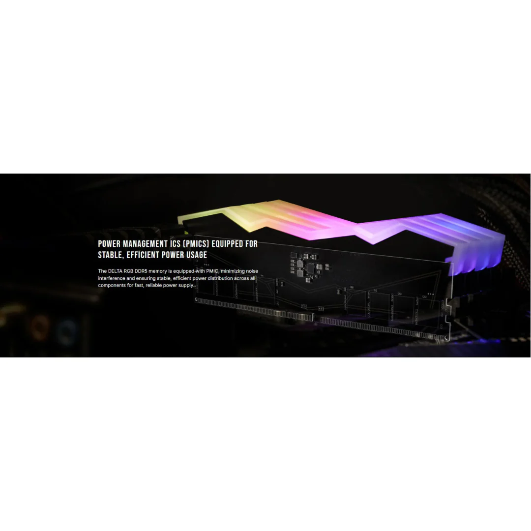 TeamGroup T-Force Delta RGB DDR5 16GB 1x16GB DDR5 6000MTs White FF4D516G6000HC38G01 Desktop Memory - Image 4