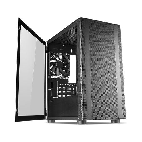 Tecware Flatline Black TG mATX 4*120mm Fans Chassis