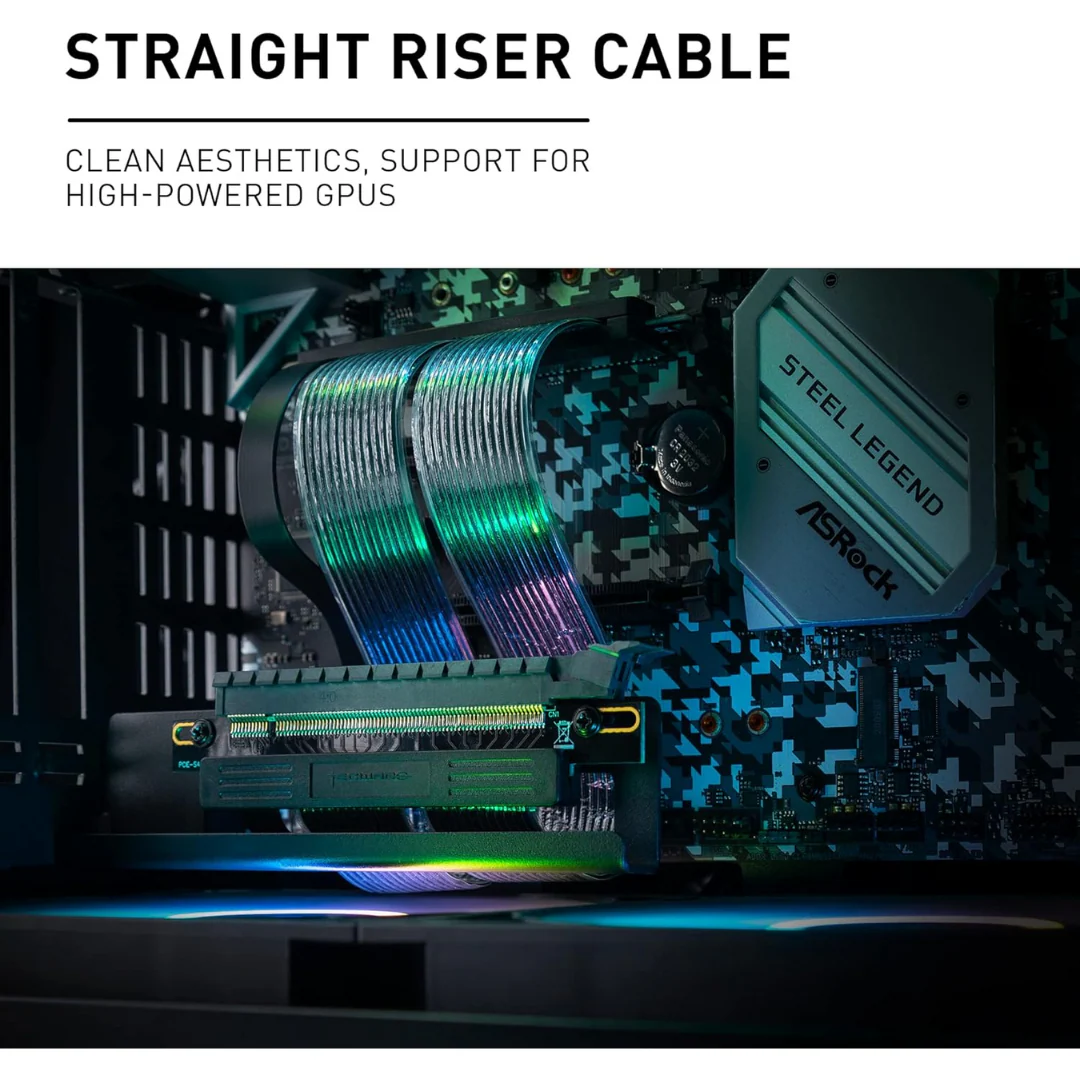 Tecware GPU PCIE Riser Cable 4.0 20cm 180 Degree Angle - Image 3