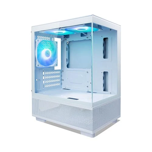 Tecware Infinity M2 ( Black / White ) Dual Tempered Glass mATX Case w/ 3x120mm ARGB Fans - Image 2