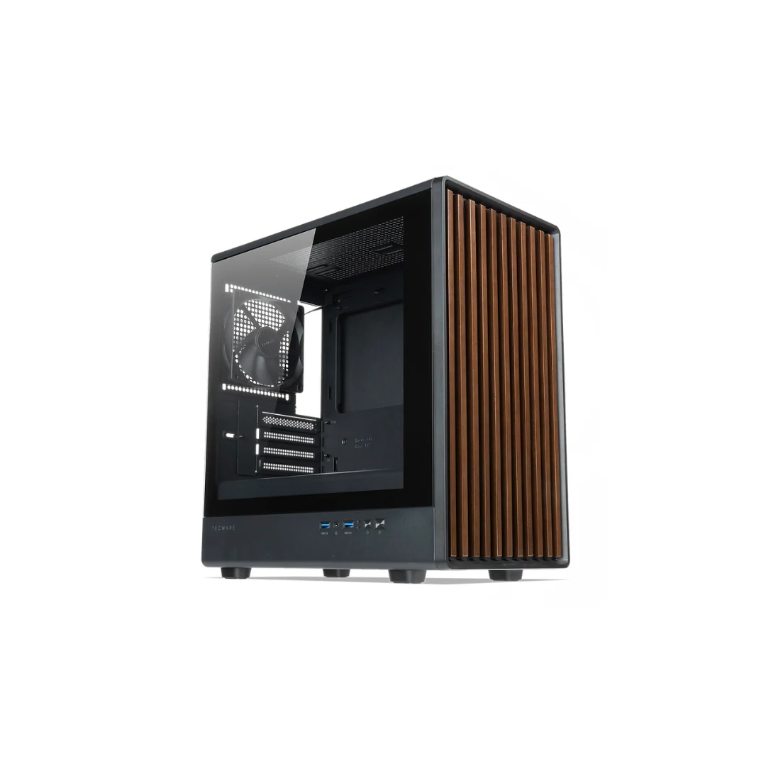 Tecware Timber M High Airflow Black TG mATX Case w/ 4x120mm Fan - Image 3