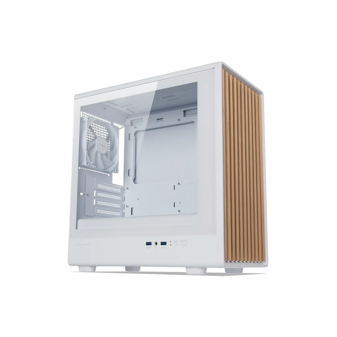 Tecware Timber M High Airflow White TG mATX Case w/ 4x120mm Fan - Image 2