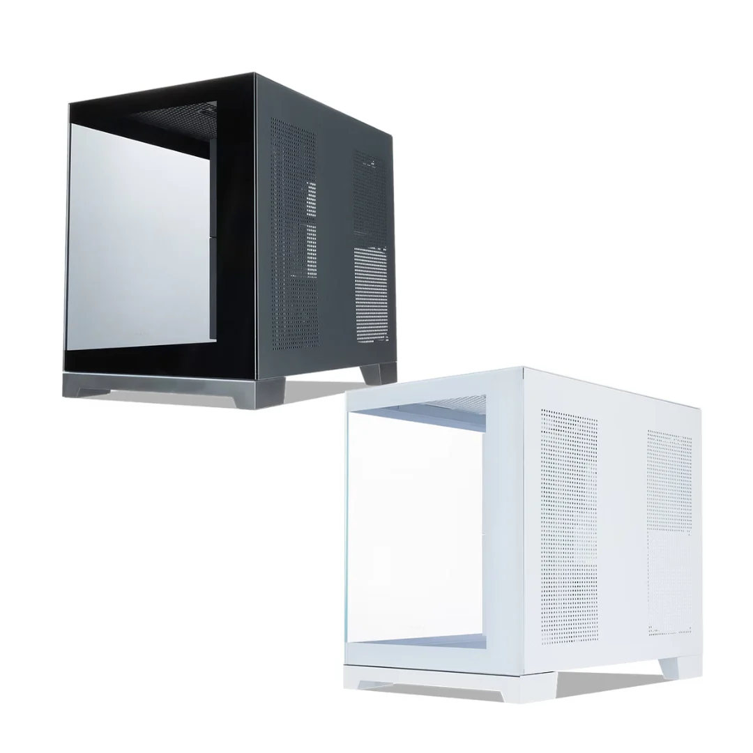 Tecware VXN Glow M TG ARGB Dual Chamber mATX Case + 3x120mm fan ( Black | White ) - Image 4