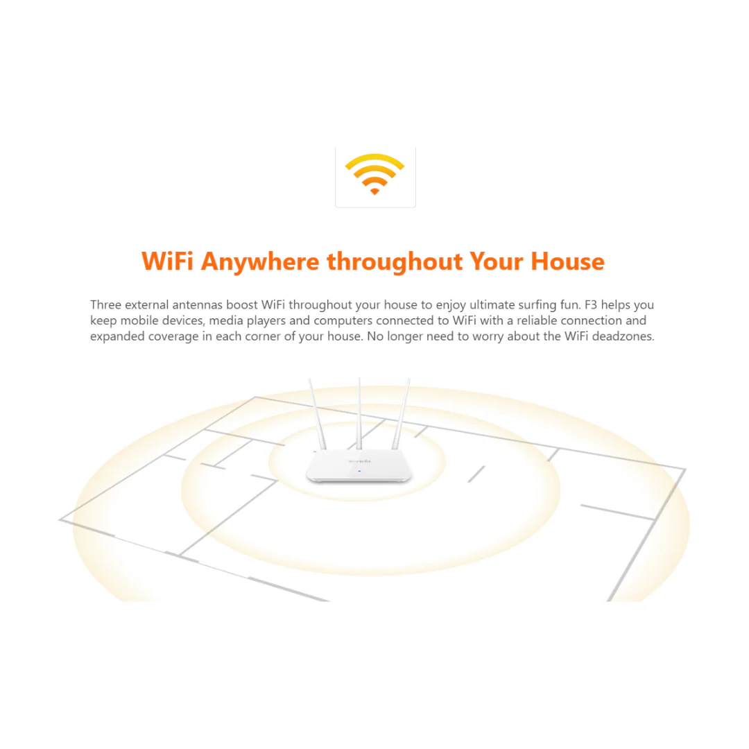 Tenda F3 N300 Single Band WiFi Router | Access Point | Wifi Extender | WISP - Image 4