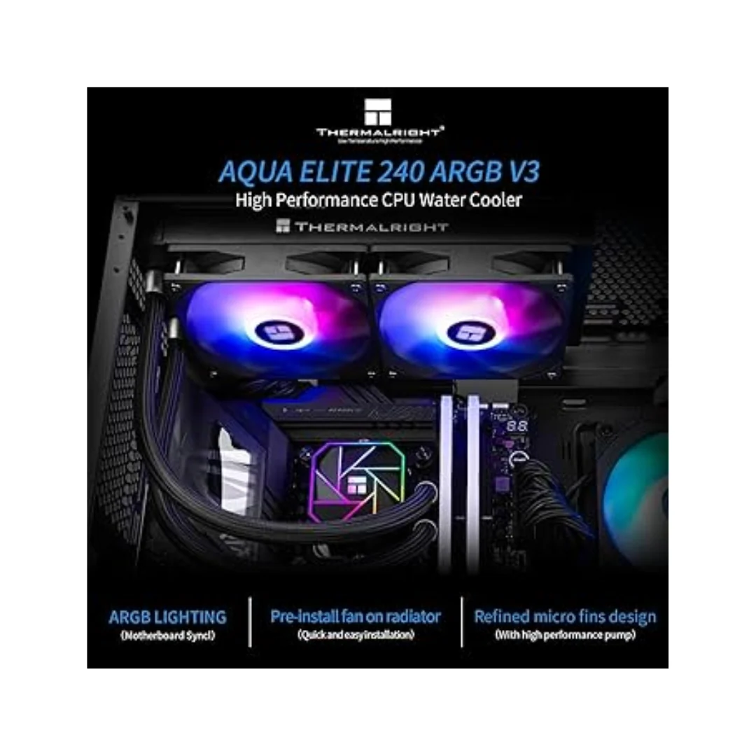 Thermalright Aqua Elite 240 V3 ARGB Black TL-C12B-SV2 CPU Liquid Cooler - Image 4