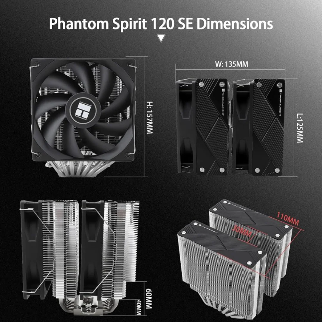 Thermalright Phantom Spirit 120 SE ARGB TL-C12BS-V2x2 CPU Air Cooler - Image 4