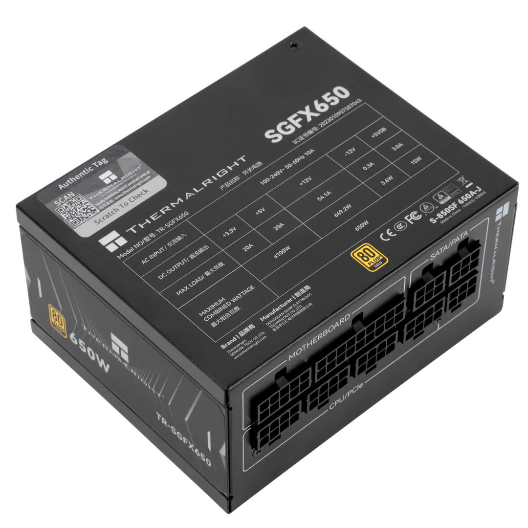 Thermalright ( TR-SGFX650 Black | TR-SGFX650-W White ) 650W 80+ Gold ATX 3.1 Full Modular Power Supply - Image 5