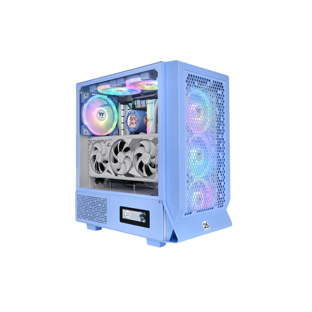 Thermaltake Ceres 330 HYDRANGEA BLUE TG ARGB Mid Tower ATX Case CA-1Y2-00MFWN-00 (w/ 2 x CT140 140mm ARGB WHT + 1 x CT140 140mm WHT Fan) [ No Box ]