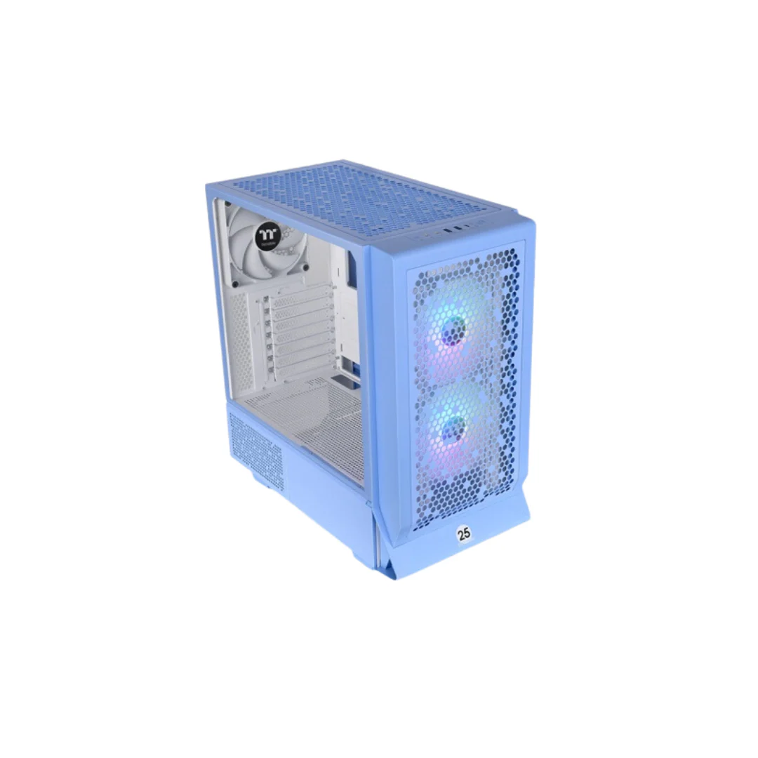 Thermaltake Ceres 330 HYDRANGEA BLUE TG ARGB Mid Tower ATX Case CA-1Y2-00MFWN-00 (w/ 2 x CT140 140mm ARGB WHT + 1 x CT140 140mm WHT Fan) [ No Box ] - Image 2